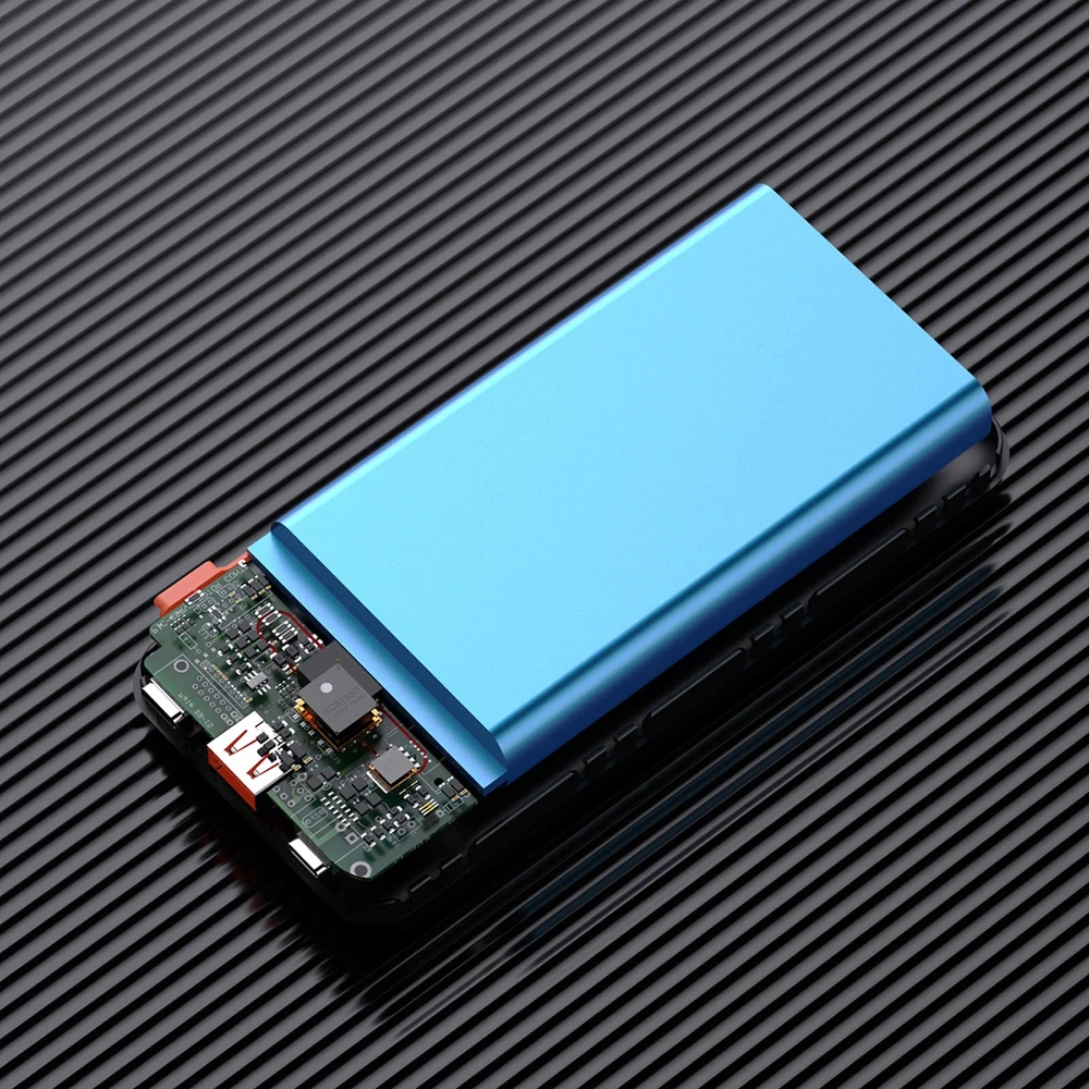 Dudao K15Pro Power Bank 20000mAh 22,5W PD USB-C / USB-A / Integruoti Lightning ir USB-C laidai – juodi