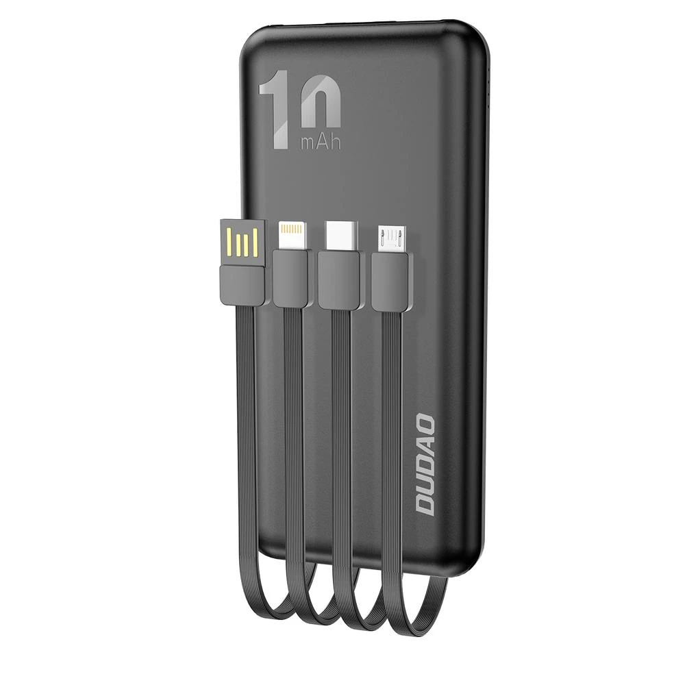„Dudao K6Pro“ universalus 10 000 mAh maitinimo blokas su USB kabeliu, USB tipas C, žaibo juodas (K6Pro-juodas)