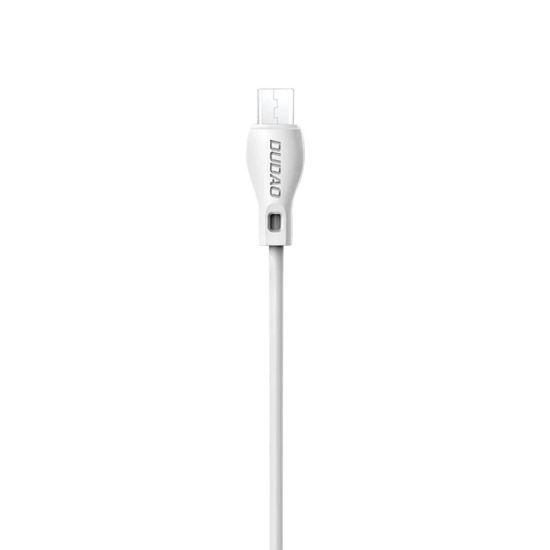 USB kabelis Dudao (L4M) microUSB (2.4A) baltas (2m)
