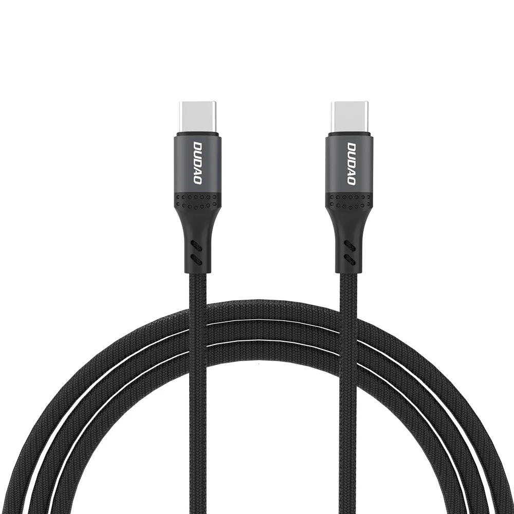Dudao L3CC USB-C – USB-C 60W 1.2m pintas kabelis – juodos spalvos