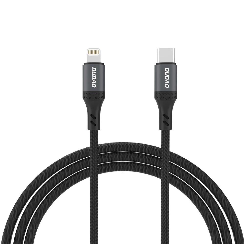 Dudao L3CL USB-C – „Lightning“ 30 W pintas kabelis 1,2 m – juodos spalvos