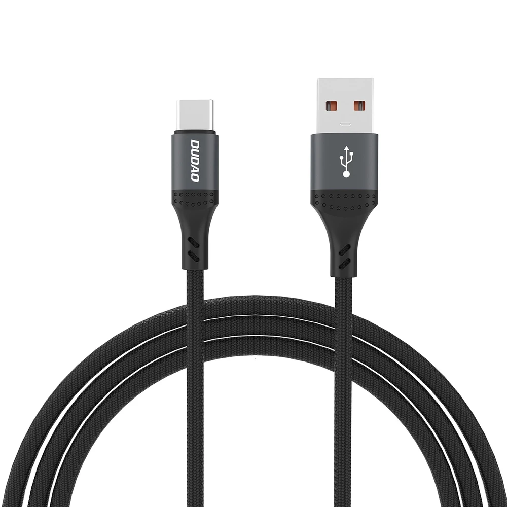 Dudao L3ST USB-A – USB-C 5A kabelis 1.2m pintas – juodos spalvos