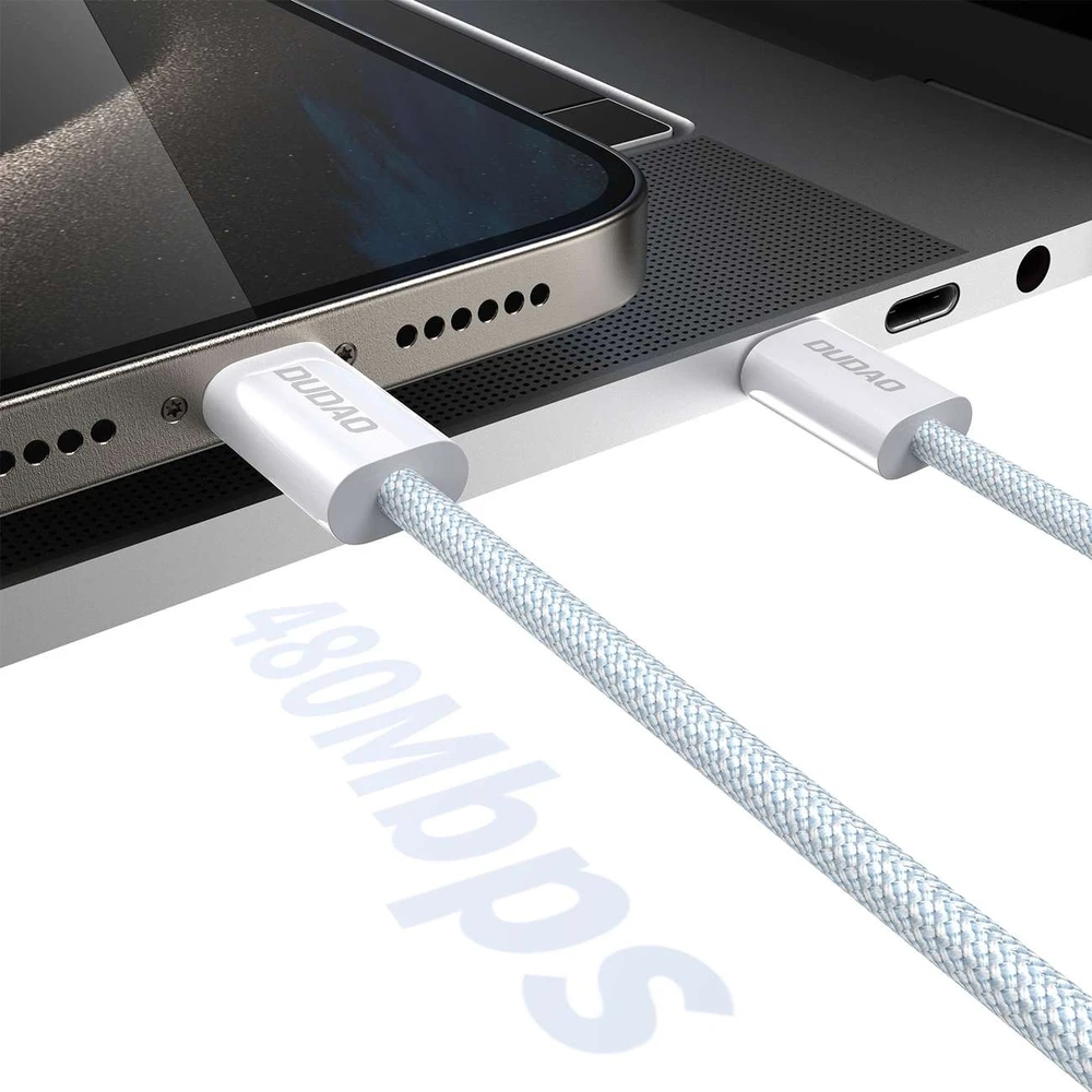 Dudao L6C USB-C – USB-C PD 30W kabelis 2m – žydros spalvos
