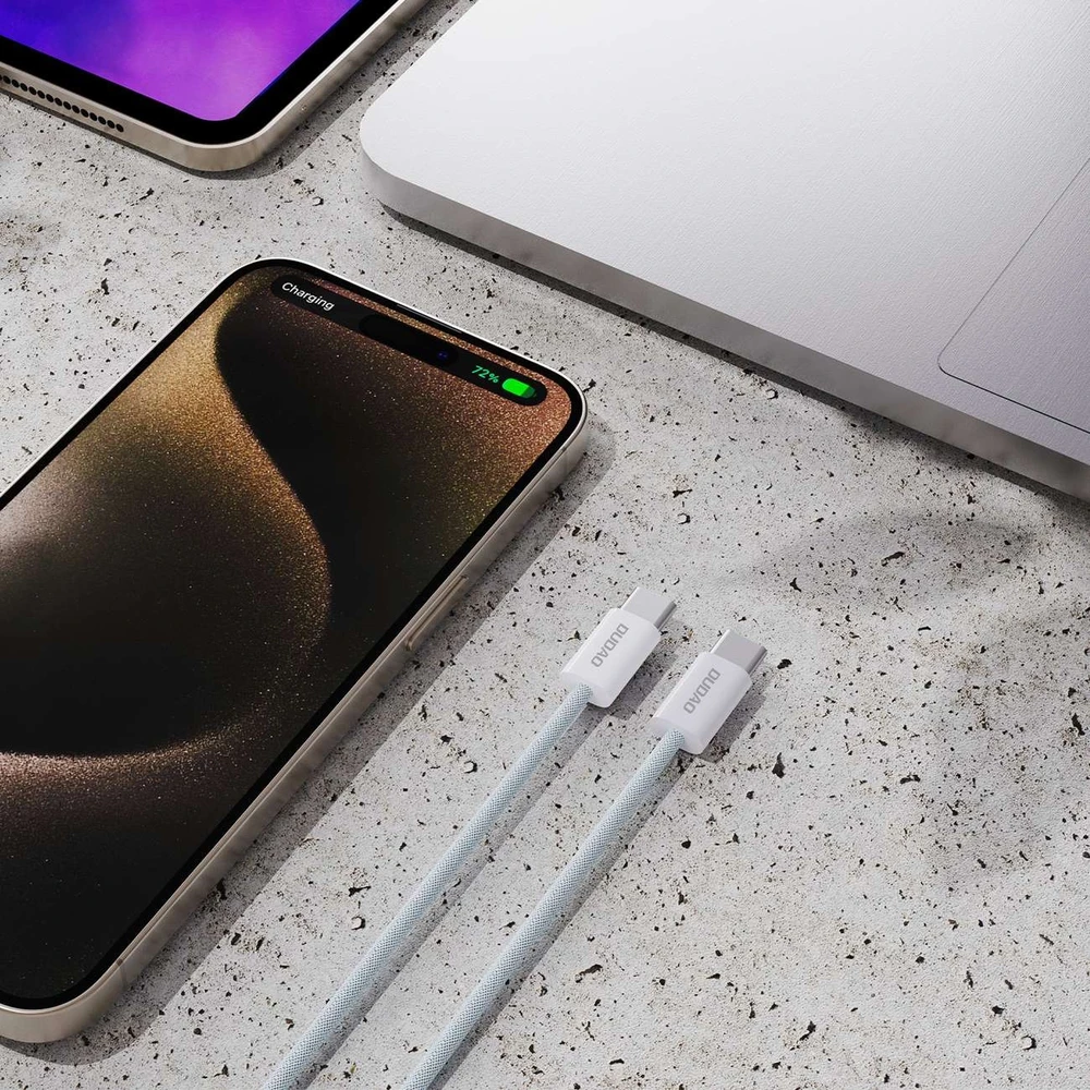 Dudao L6C USB-C – USB-C PD kabelis 30W 1m – light mėlynos spalvos