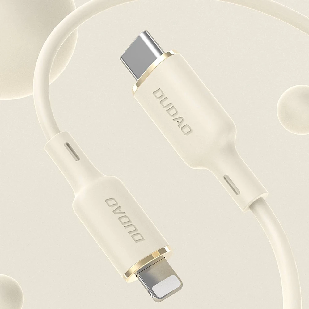 Dudao L7SF 2in1 kabelis USB-C – USB-C / Lightning 100W 1.2m – beige