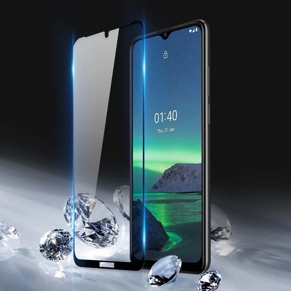 Dux Ducis 10D Apsauginis stiklas Tough ekrano apsauga, pilnai padengta rėmeliu, skirta Nokia 1.4 skaidrus (tinka dėklui)