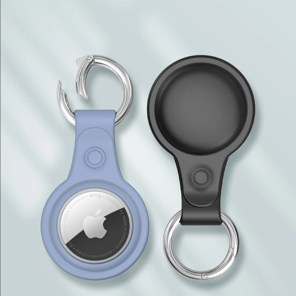 Dux Ducis 4vnt set Silicone flexible cover keychain loop dėklas skirtas Apple AirTag (juodos spalvos / žalios spalvos / rožinės spalvos / mėlynos spalvos)