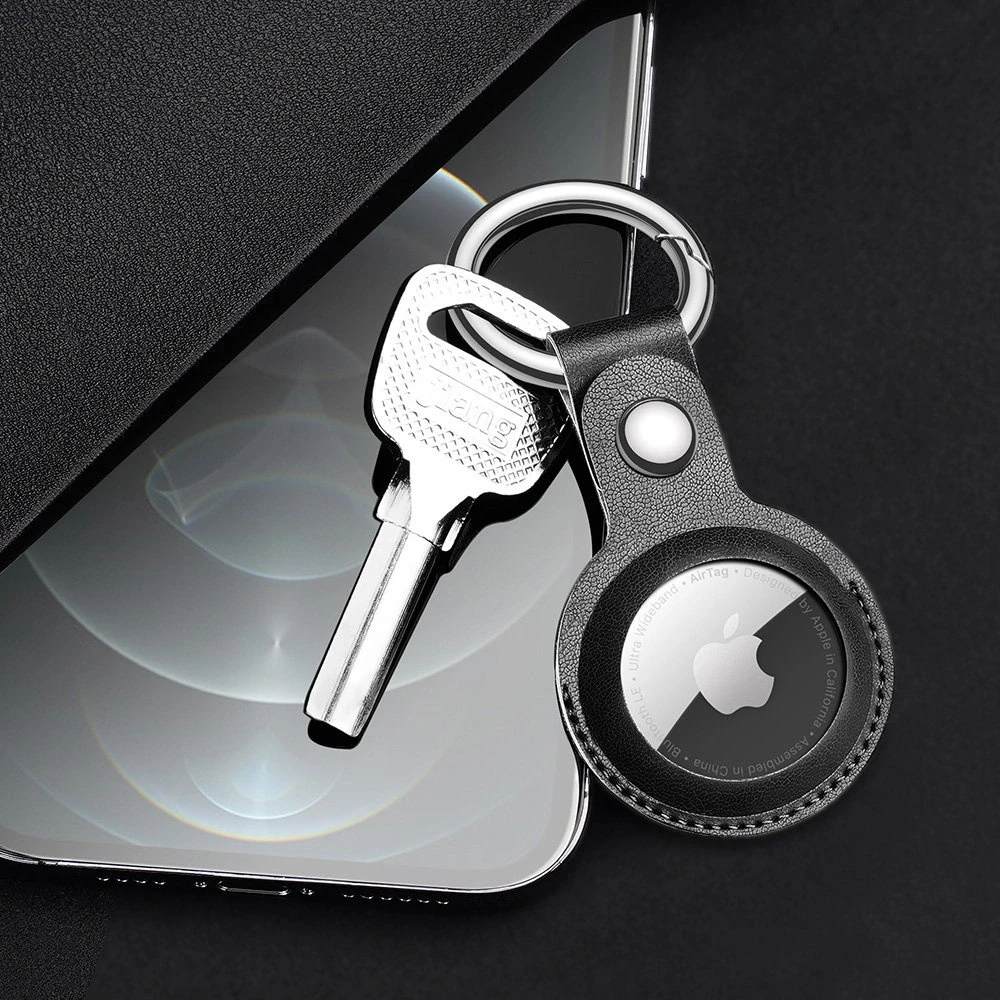 Dux Ducis 4vnt set Silicone flexible cover keychain loop dėklas skirtas Apple AirTag (juodos spalvos / žalios spalvos / rožinės spalvos / mėlynos spalvos)