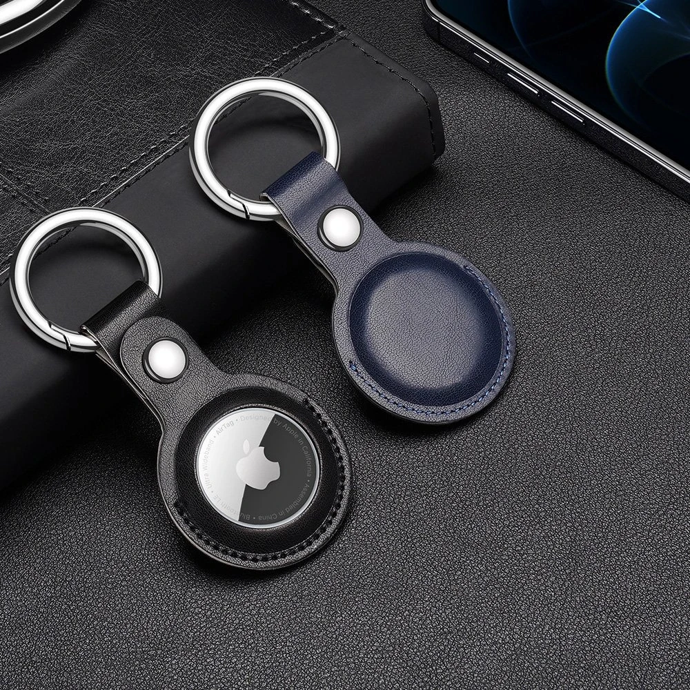 Dux Ducis 4vnt set Silicone flexible cover keychain loop dėklas skirtas Apple AirTag (juodos spalvos / žalios spalvos / rožinės spalvos / mėlynos spalvos)