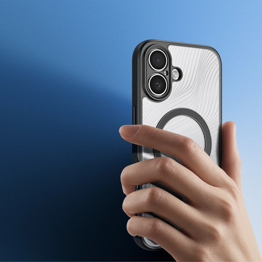 Dux Ducis Aimo Mag dėklas su Magnetic Ring skirtas Apple iPhone 17 – juodos spalvos