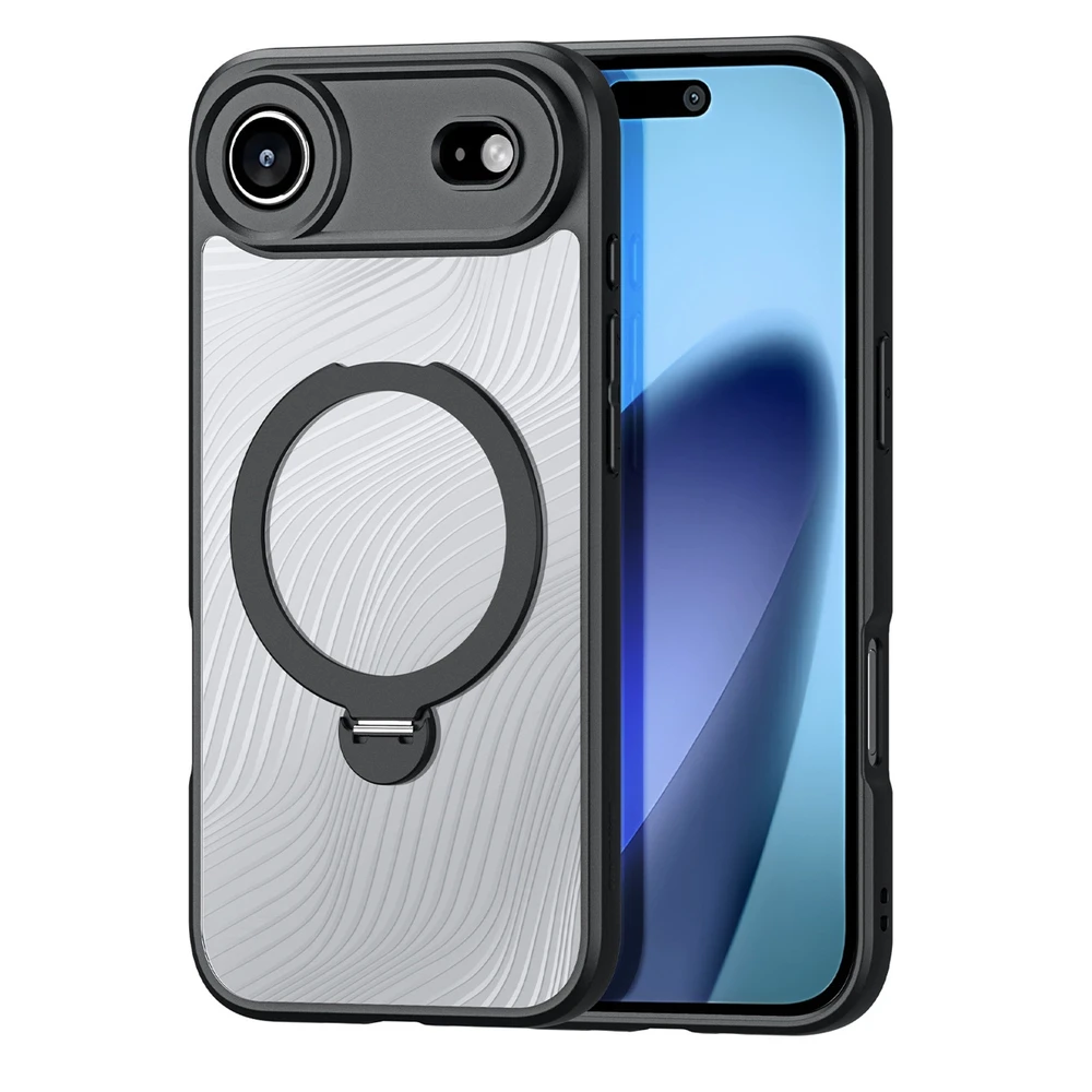 Dux Ducis Aimo Mag dėklas su Magnetic Ring and Stand skirtas Apple iPhone 17 Air – juodos spalvos