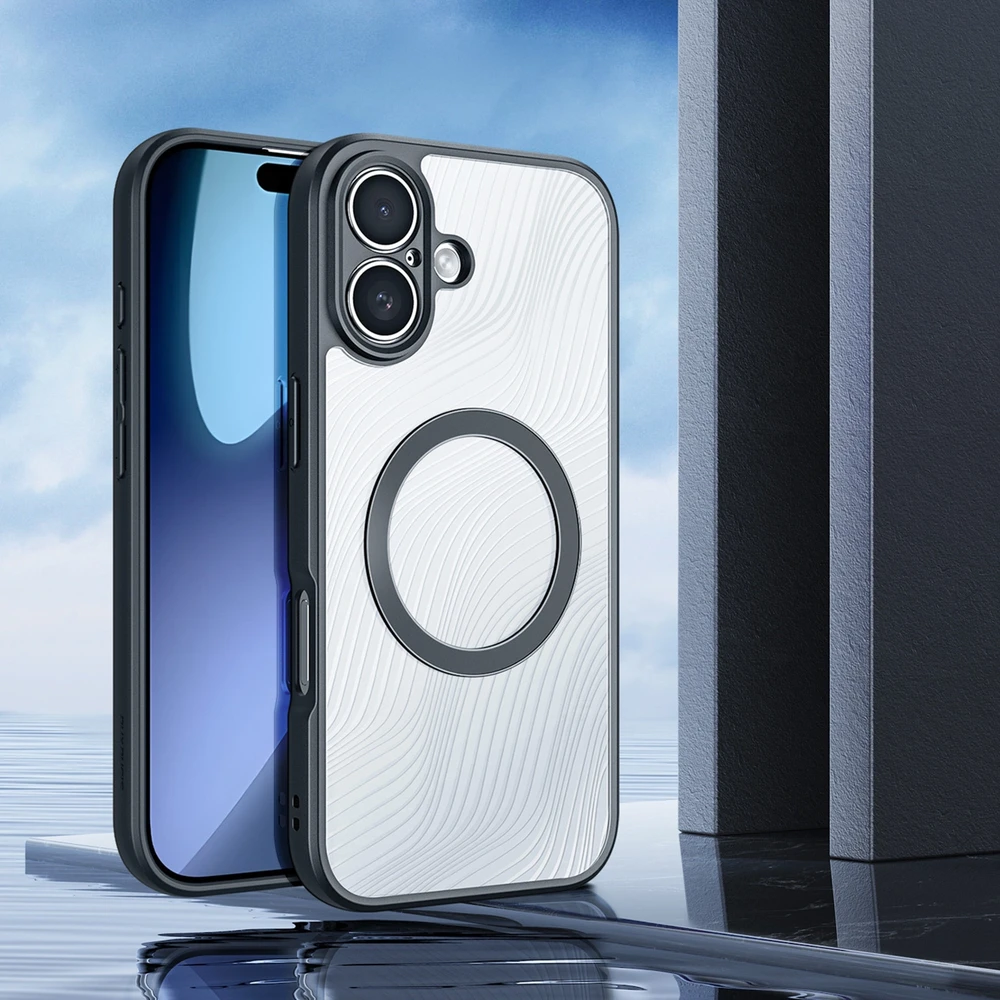 Dux Ducis Aimo Mag dėklas su Magnetic Ring skirtas Apple iPhone 17 – juodos spalvos