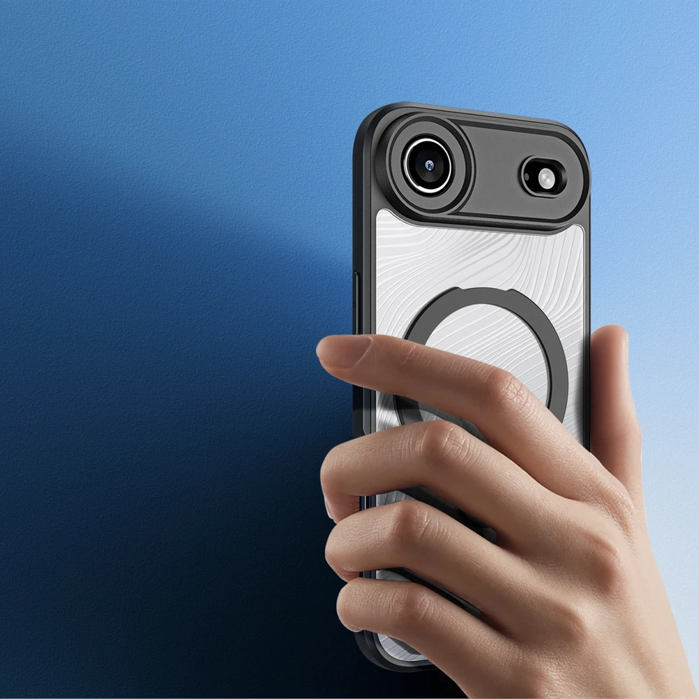 Dux Ducis Aimo Mag dėklas su Magnetic Ring and Stand skirtas Apple iPhone 17 Air – juodos spalvos