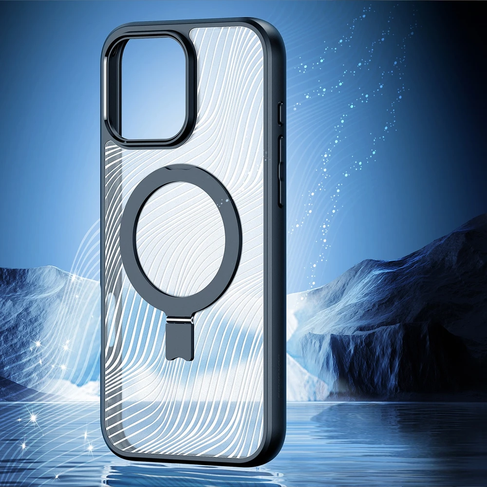 Dux Ducis Aimo Mag MagSafe su stoveliu Apple iPhone 16 Pro Max - dėklas telefonui juodos spalvos