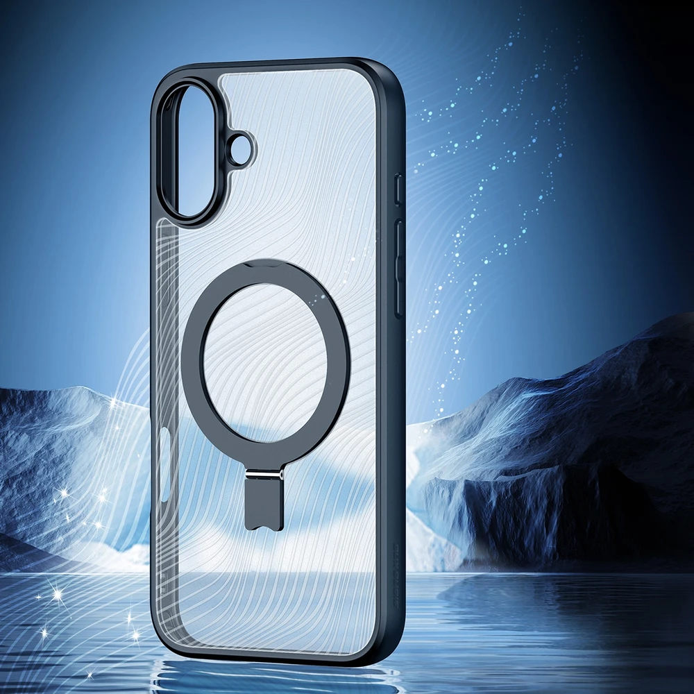 Dux Ducis Aimo Mag MagSafe su stoveliu Apple iPhone 16 - dėklas telefonui juodos spalvos