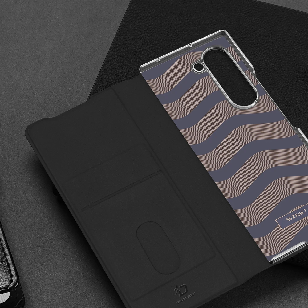 Dėklas Dux Ducis Brill na Samsung Galaxy Z Fold7 su zamknięciem magnetycznym - juodos spalvos