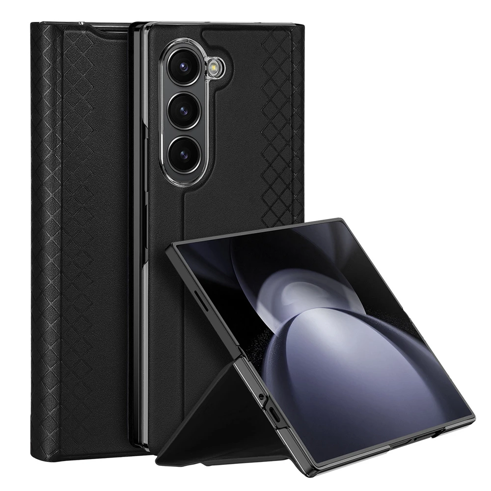 Dux Ducis Brill leather dėklas skirtas Samsung Galaxy Z Fold 6 with flap and card slot – juodos spalvos