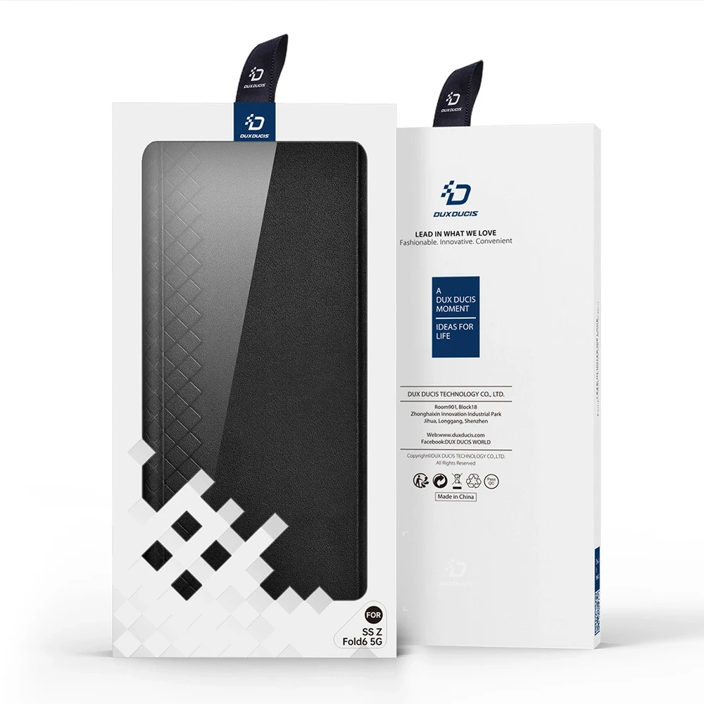 Dux Ducis Brill leather dėklas skirtas Samsung Galaxy Z Fold 6 with flap and card slot – juodos spalvos
