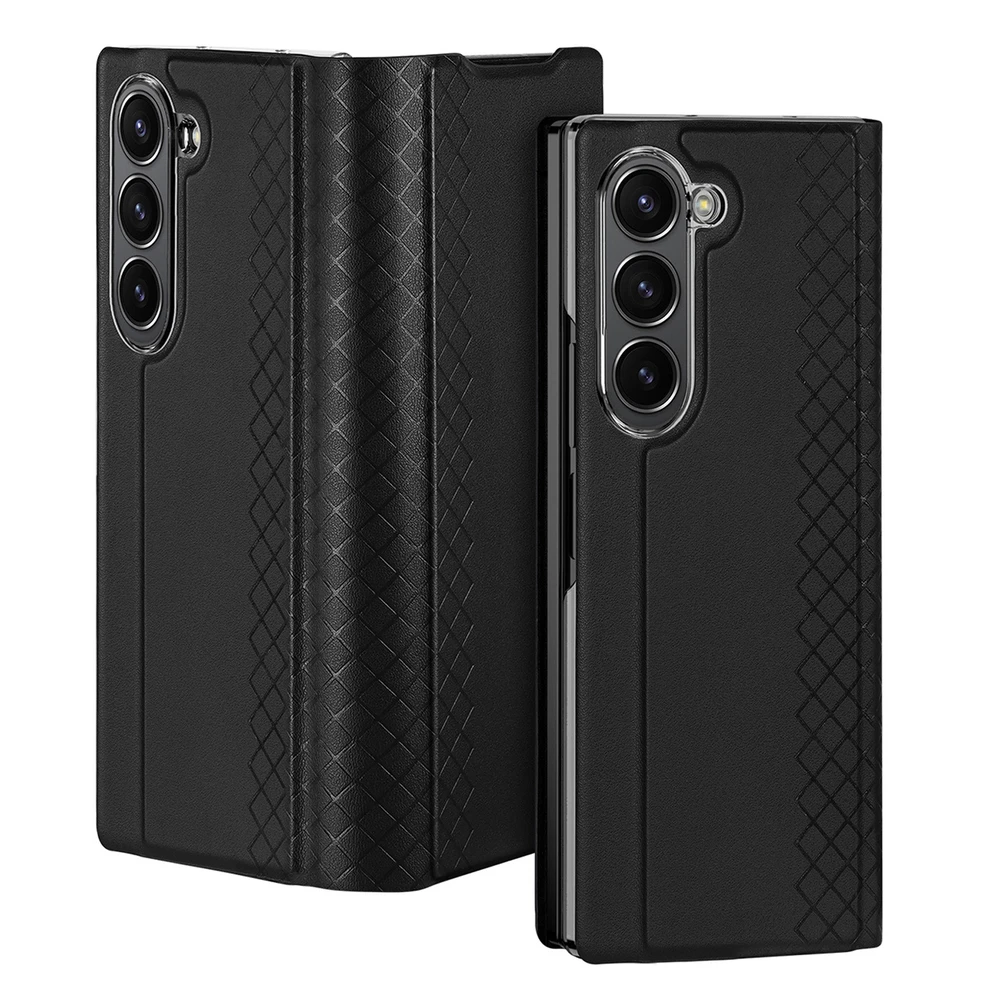 Dux Ducis Brill leather dėklas skirtas Samsung Galaxy Z Fold 6 with flap and card slot – juodos spalvos