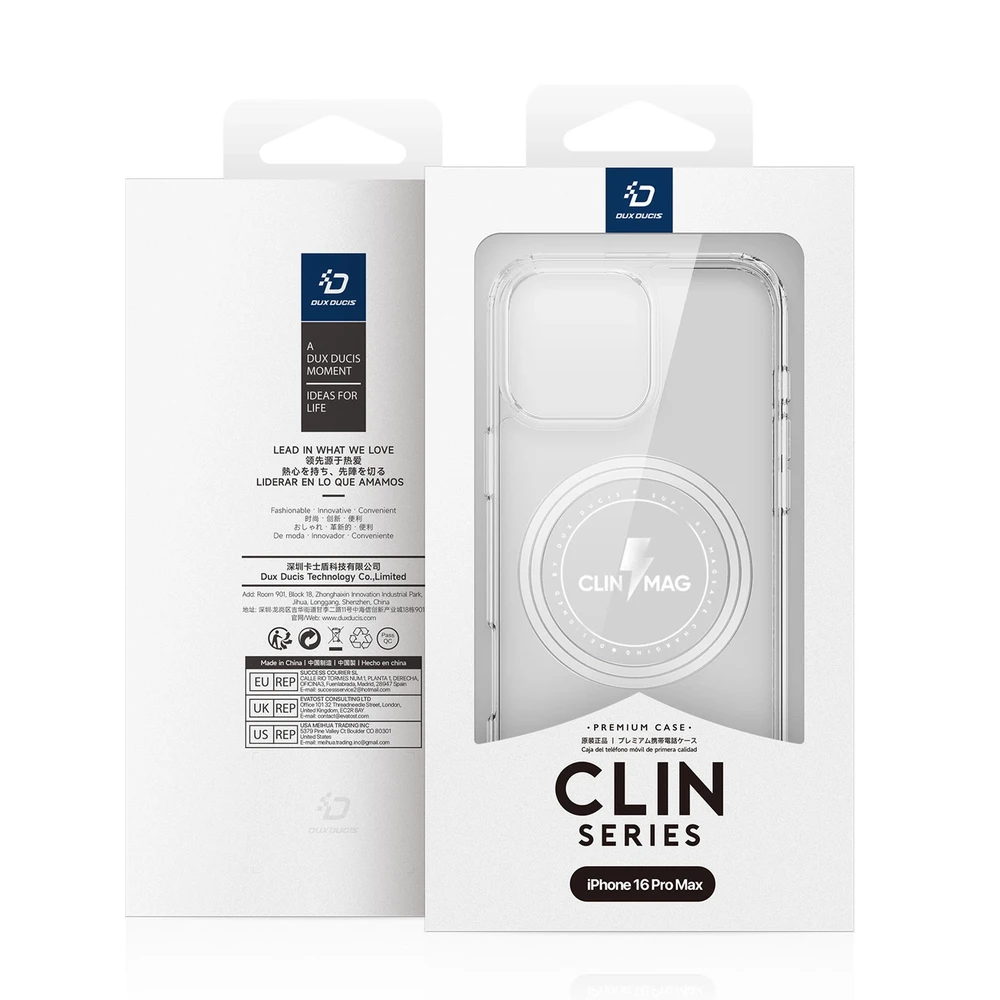 Dux Ducis dėklas CLIN MAG compatible su MagSafe skirtas Apple iPhone 16 Pro Max skaidrus