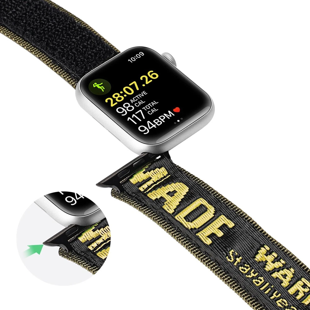 Dux Ducis apyrankė (Outdoor Version) Apple Watch Ultra strap, SE, 9, 8, 7, 6, 5, 4, 3, 2, 1 (49, 45, 44, 42 mm) nylon geltonos spalvos