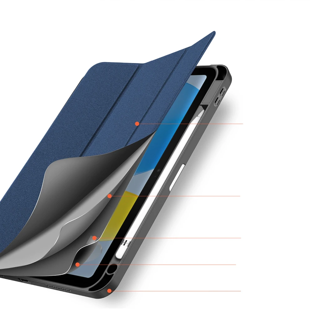 Dėklas Dux Ducis Domo Apple iPad 10.9 2022 tamsiai mėlynas