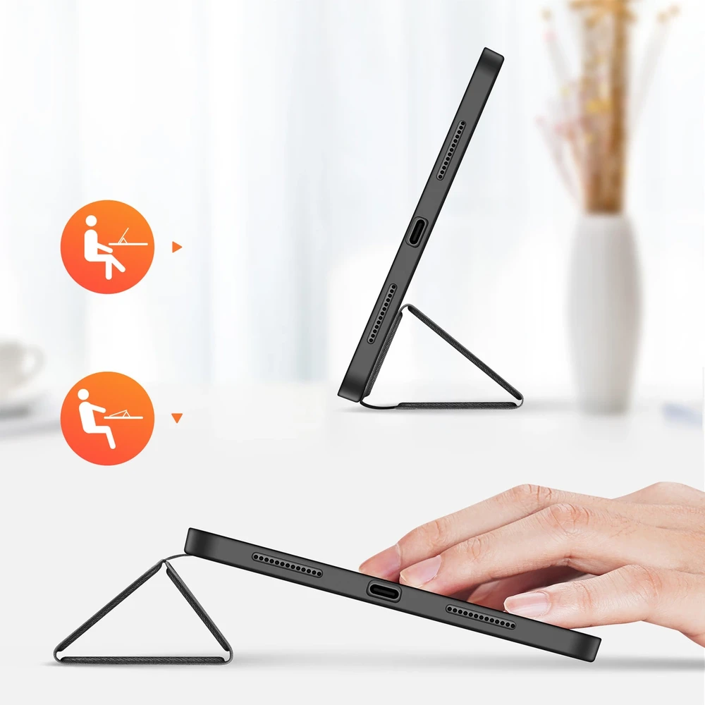DUX DUCIS dėklas DOMO sulenkiamas su pieštuko laikikliu skirtas Apple iPad Pro 11 (2024) juodos spalvos