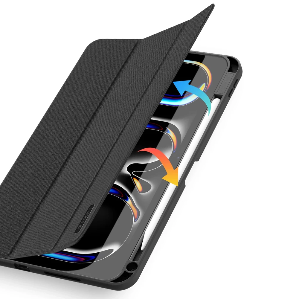 DUX DUCIS dėklas DOMO sulenkiamas su pieštuko laikikliu skirtas Apple iPad Pro 11 (2024) juodos spalvos
