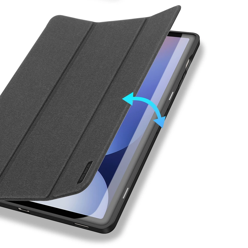 Dux Ducis Domo PU Odinis dėklas with Stand skirtas Samsung Tab S10+ / S9+ / S9 FE+ – juodos spalvos