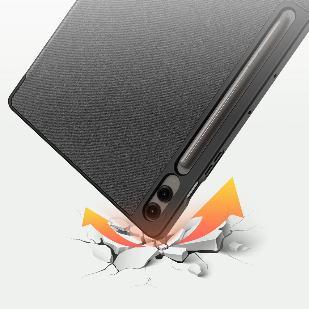 Dux Ducis Domo PU Odinis dėklas with Stand skirtas Samsung Tab S10+ / S9+ / S9 FE+ – juodos spalvos
