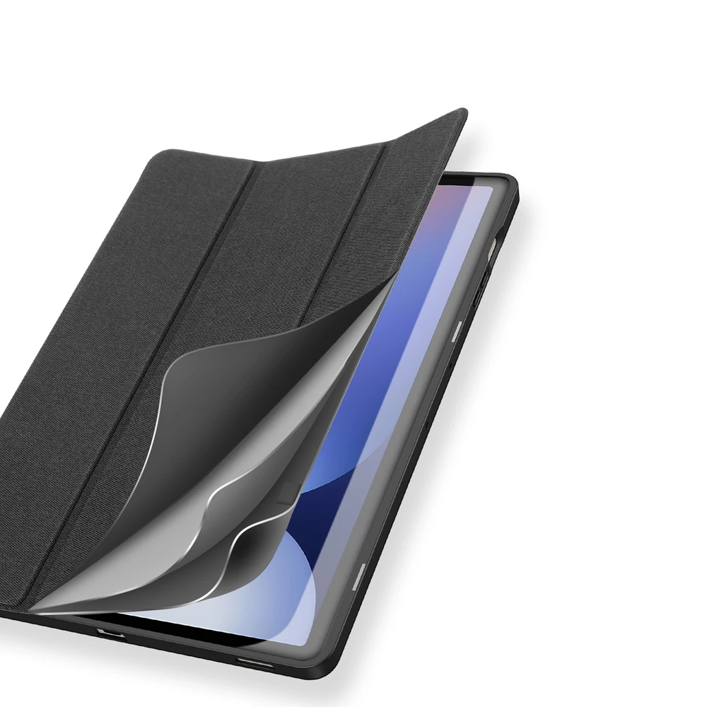 Dux Ducis Domo PU Odinis dėklas with Stand skirtas Samsung Tab S10+ / S9+ / S9 FE+ – juodos spalvos
