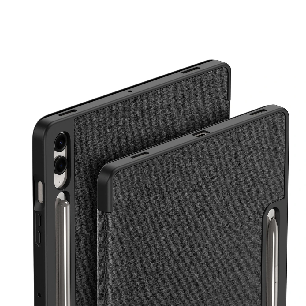 Dux Ducis Domo PU Odinis dėklas with Stand skirtas Samsung Tab S10+ / S9+ / S9 FE+ – juodos spalvos