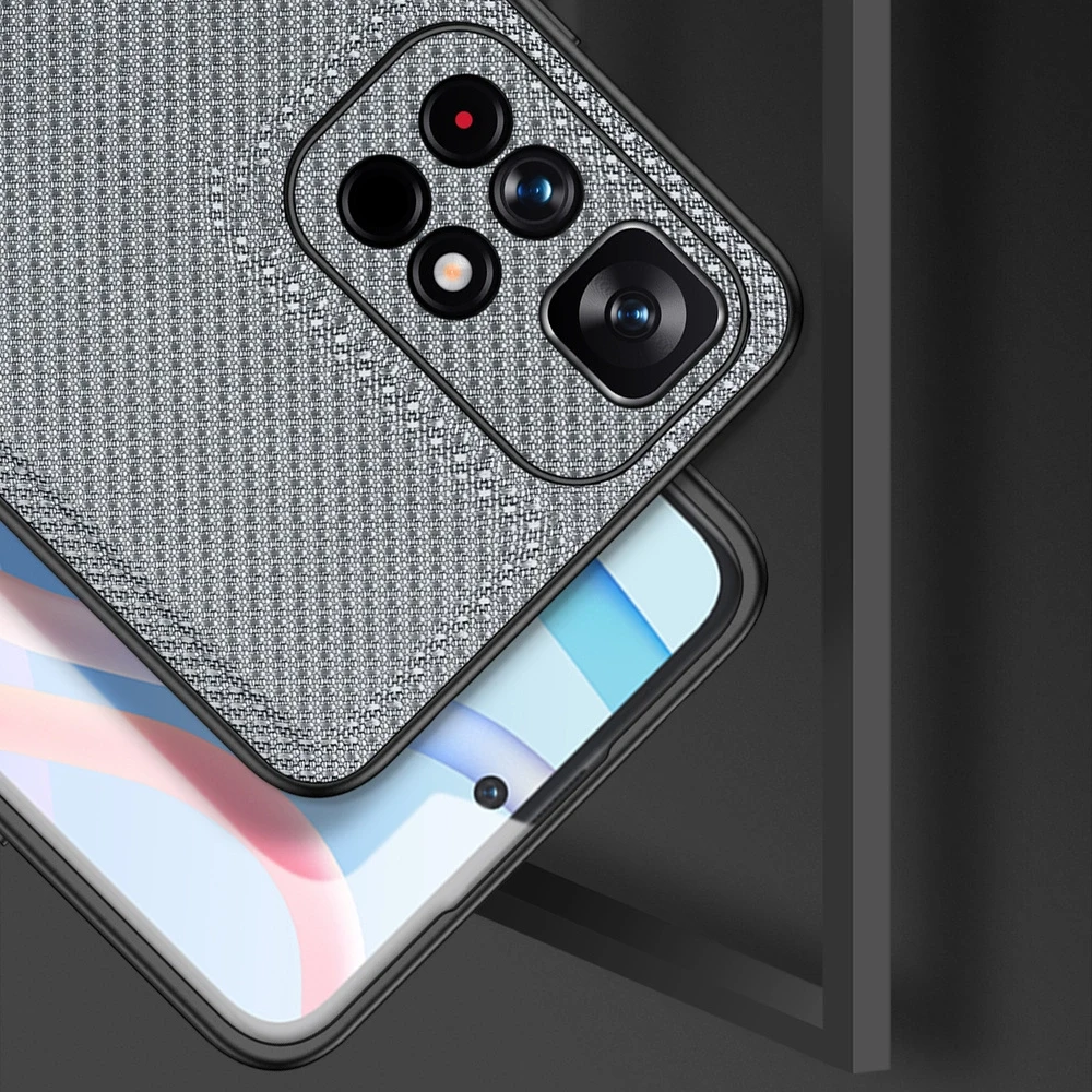 Dux Ducis Fino covered with nylon material Poco M4 Pro 5G dėklas telefonui mėlynos spalvos