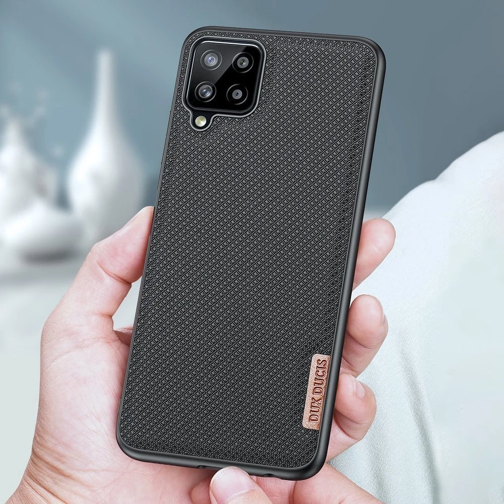 Dux Ducis Fino covered with nylon material Samsung Galaxy A22 4G dėklas telefonui pilkos spalvos