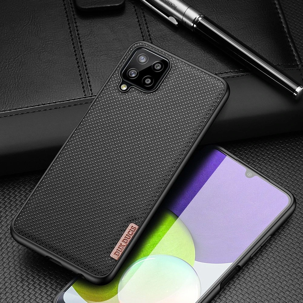 Dux Ducis Fino covered with nylon material Samsung Galaxy A22 4G dėklas telefonui pilkos spalvos