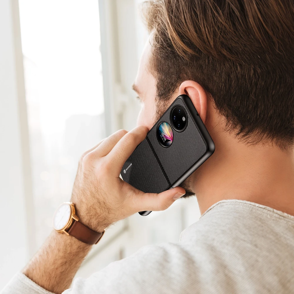 Dux Ducis Fino dėklas skirtas Huawei P50 Pocket, juodas
