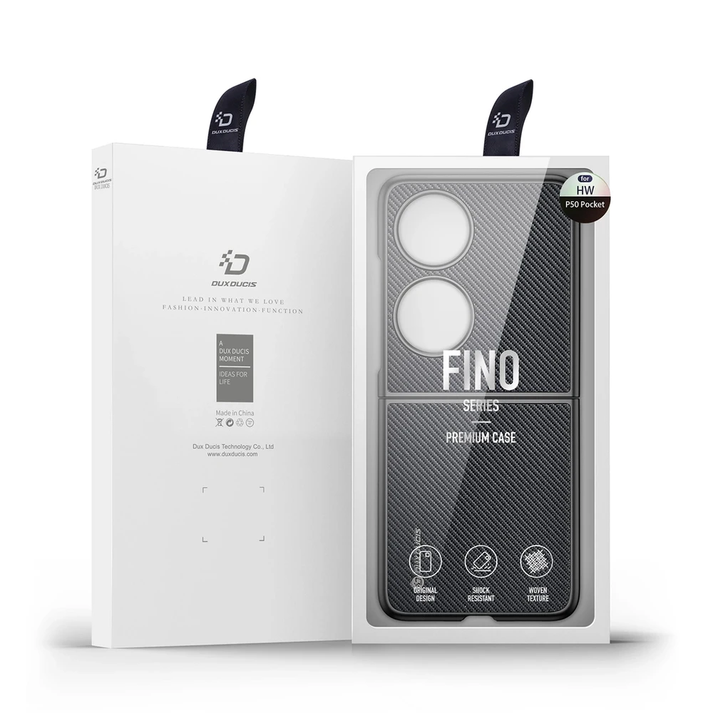 Dux Ducis Fino dėklas skirtas Huawei P50 Pocket, juodas
