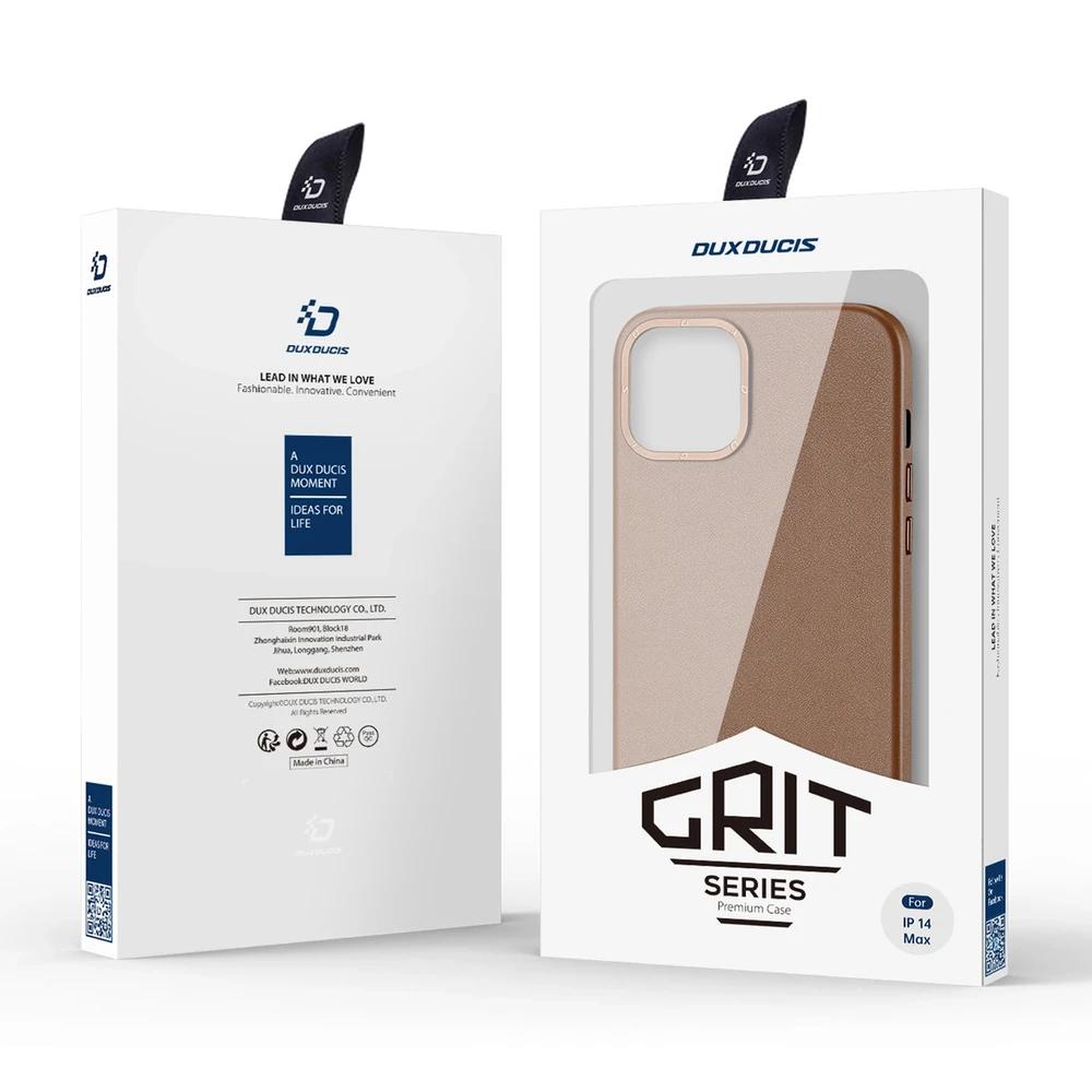 Dux Ducis Grit dėklas skirtas Apple iPhone 14 Plus, rudas