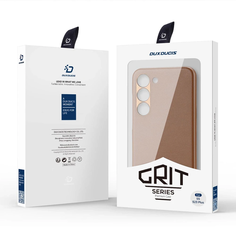 Dux Ducis Grit dėklas skirtas Samsung Galaxy S23+, rudas