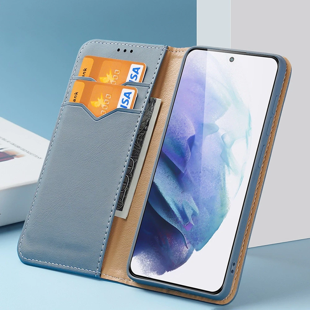 Dux Ducis Hivo atverčiamas dėklas skirtas Samsung Galaxy S22 + (S22 Plus), mėlynas
