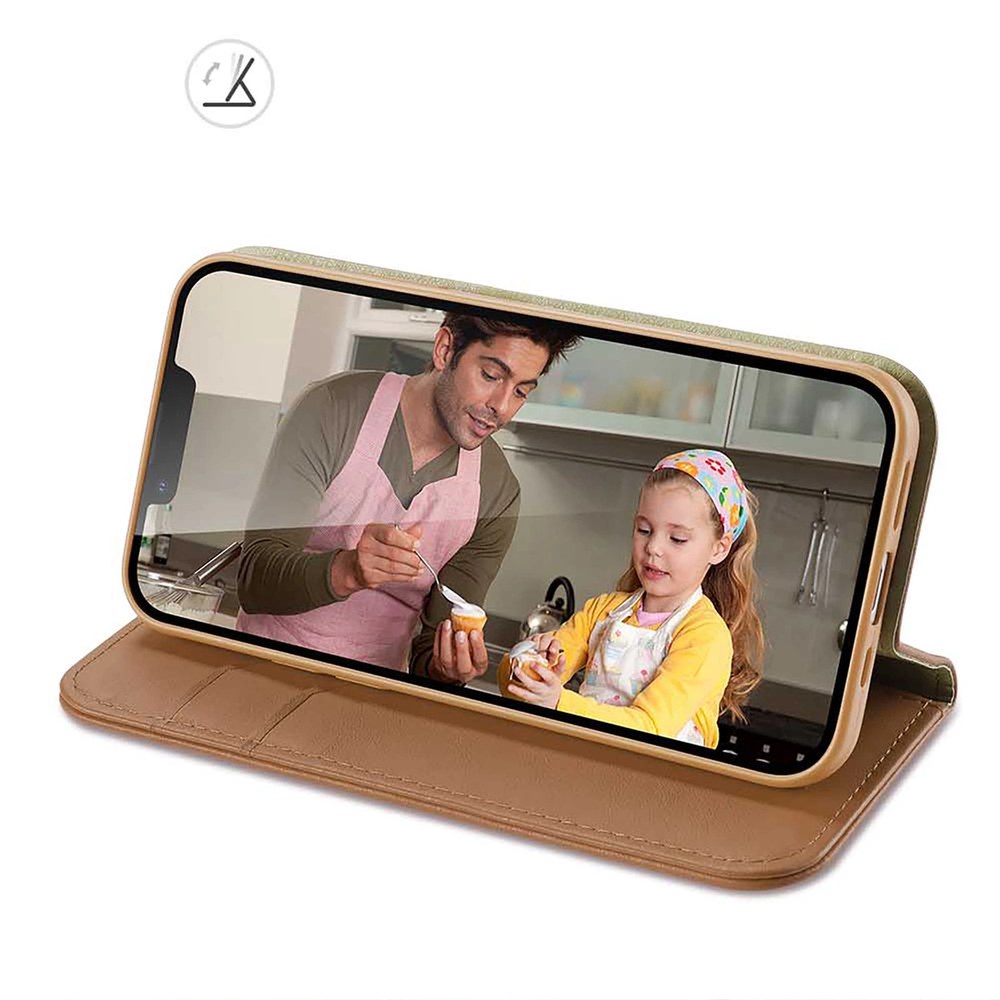 Dux Ducis Hivo Apple iPhone 15 Plus wallet RFID blocking - dėklas telefonui rudos spalvos