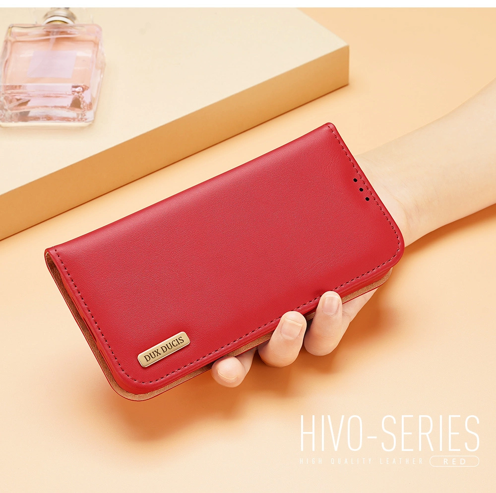 Dux Ducis Hivo Apple iPhone 15 Plus wallet RFID blocking - dėklas telefonui rudos spalvos