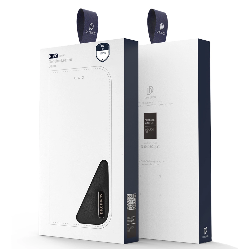 Dux Ducis Hivo Apple iPhone 15 Plus wallet RFID blocking - dėklas telefonui rudos spalvos