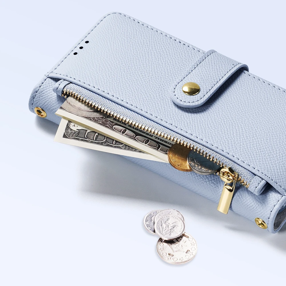 Dux Ducis Lawa Apple iPhone 16 Pro Leather dėklas su Detachable Magnetic Wallet – mėlynos spalvos