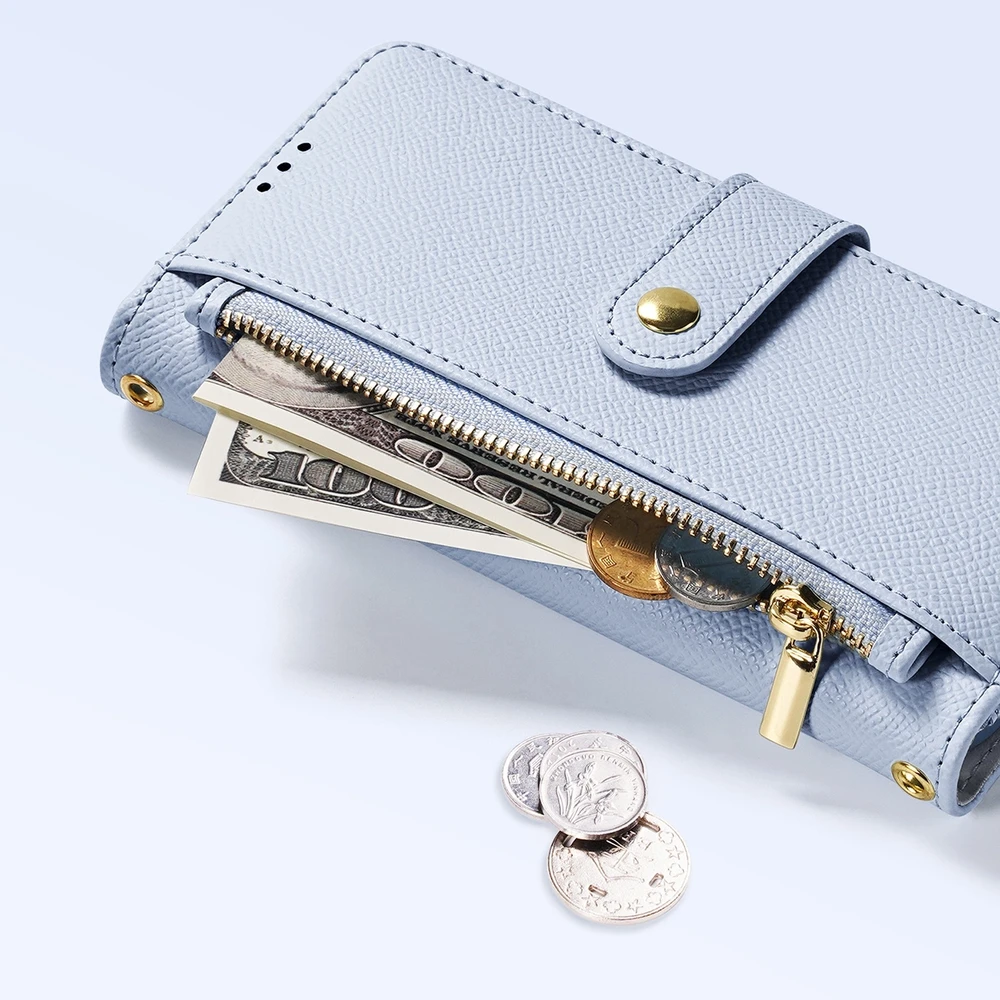 Dux Ducis Lawa Leather dėklas skirtas Apple iPhone 15 Pro Max – mėlynos spalvos