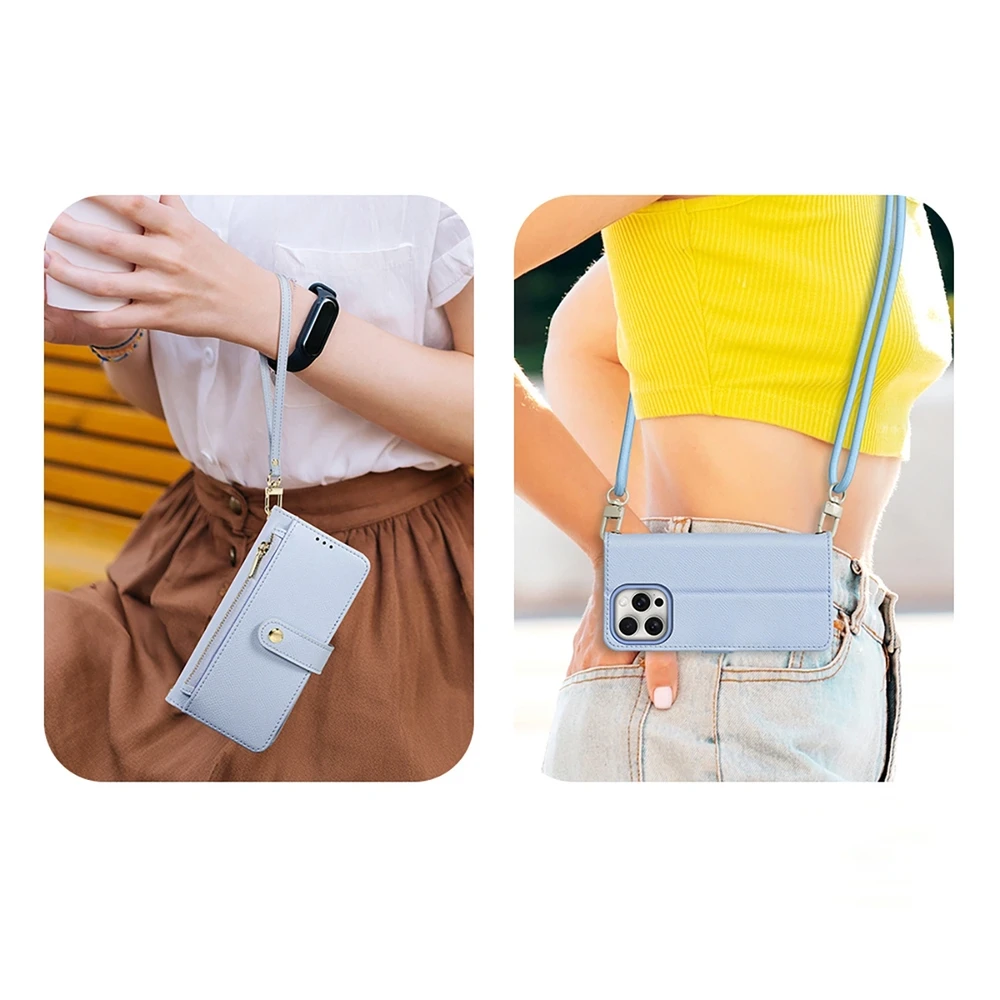 Dux Ducis Lawa Leather dėklas skirtas Apple iPhone 15 Pro Max – mėlynos spalvos