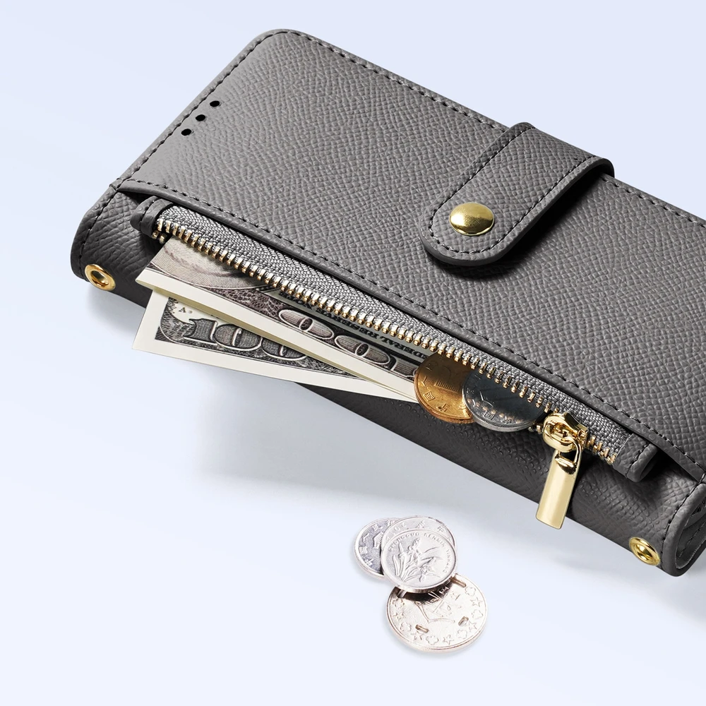 Dux Ducis Lawa Leather dėklas skirtas Apple iPhone 16 – pilkos spalvos