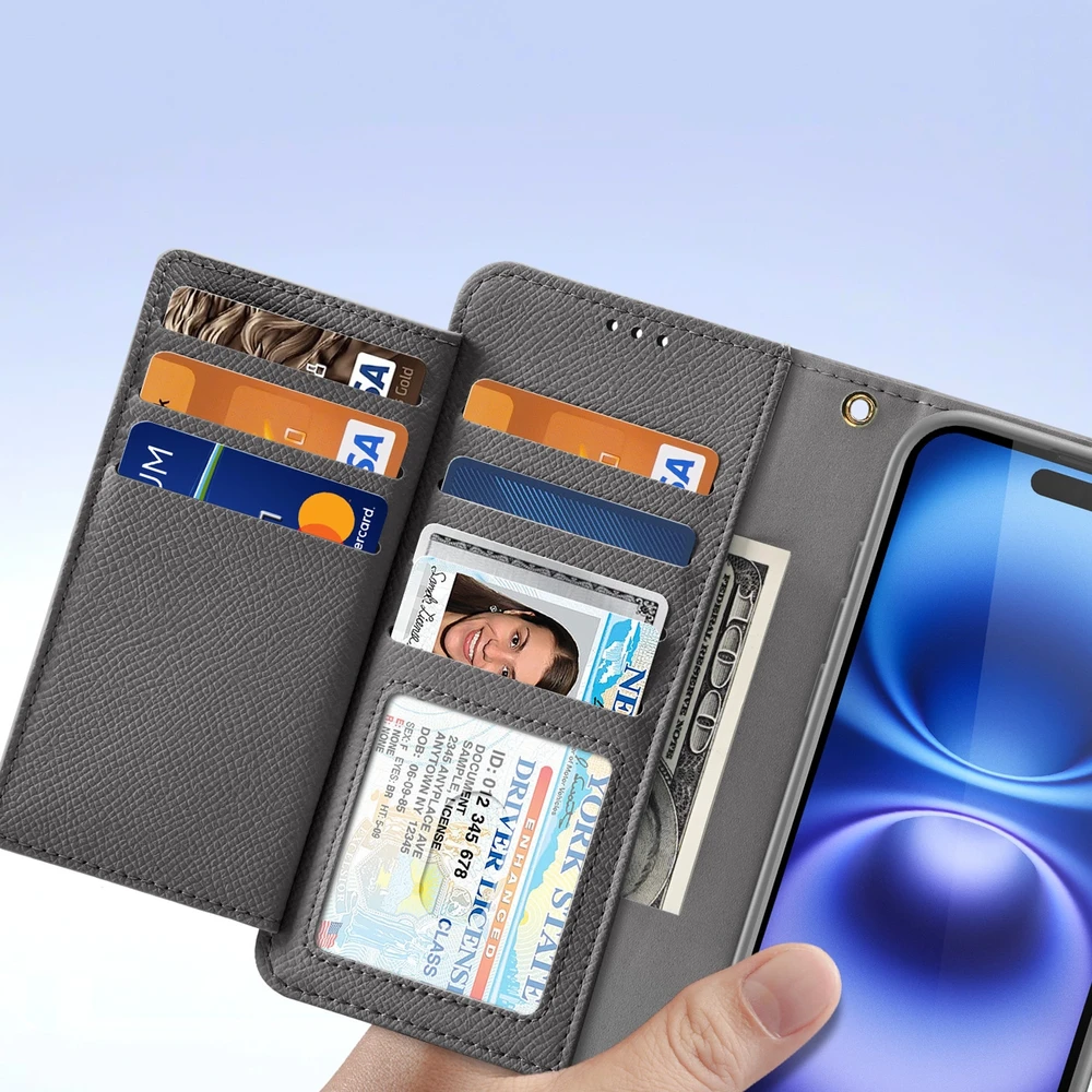 Dux Ducis Lawa Leather dėklas skirtas Apple iPhone 16 – pilkos spalvos