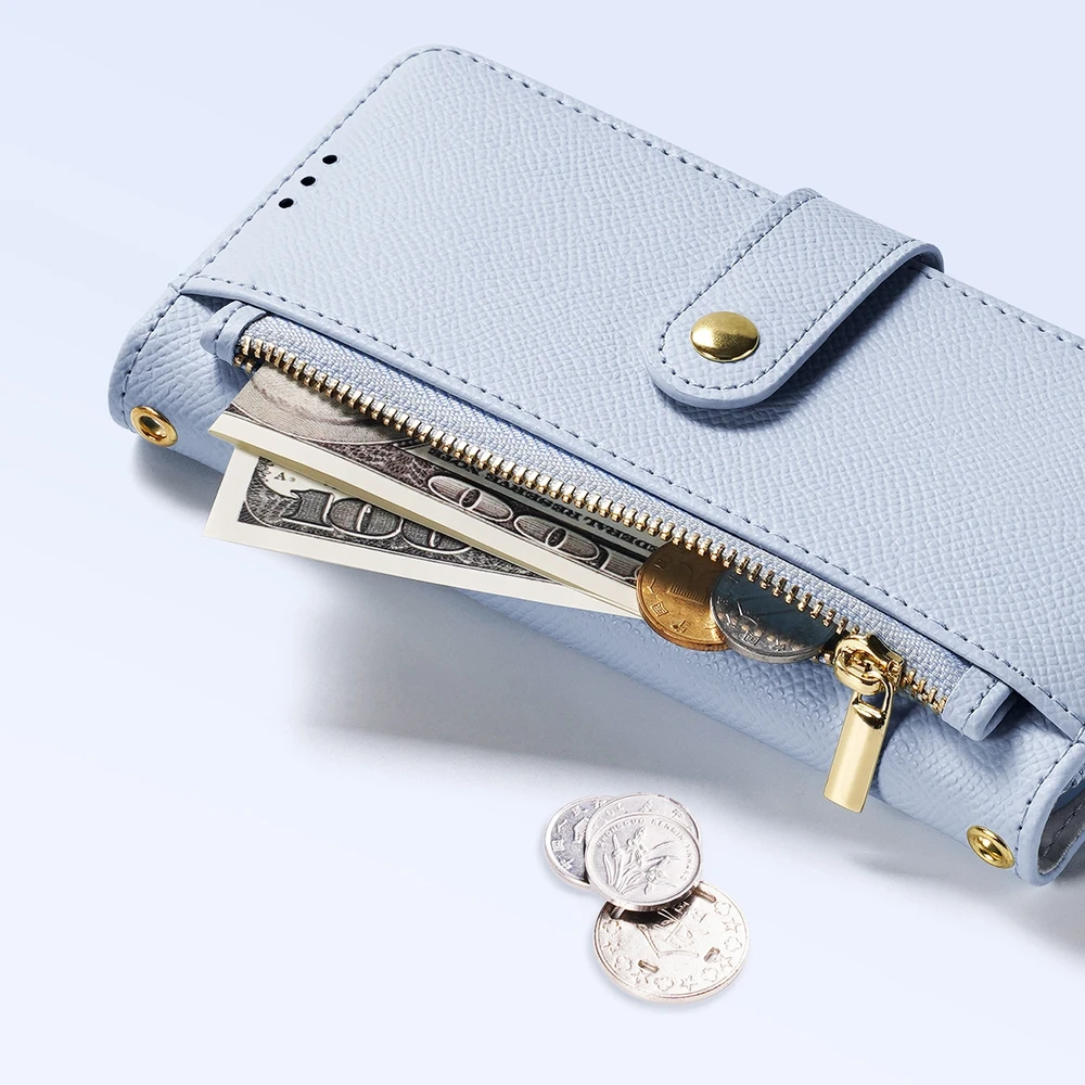 Dux Ducis Lawa Leather dėklas skirtas Apple iPhone 16 Pro Max su Detachable Magnetic Wallet – mėlynos spalvos