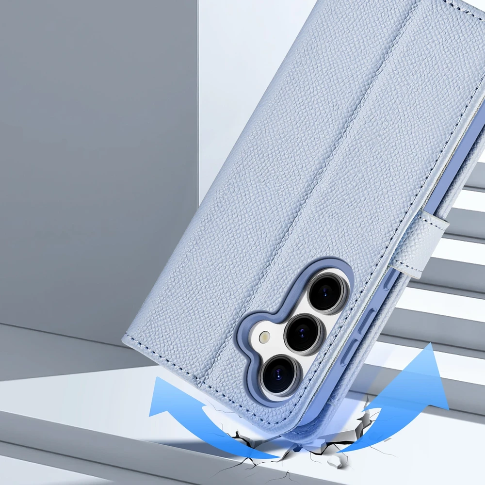 Dux Ducis Lawa Leather Samsung Galaxy S25 Plus with Detachable Magnetic Wallet – dėklas telefonui mėlynos spalvos